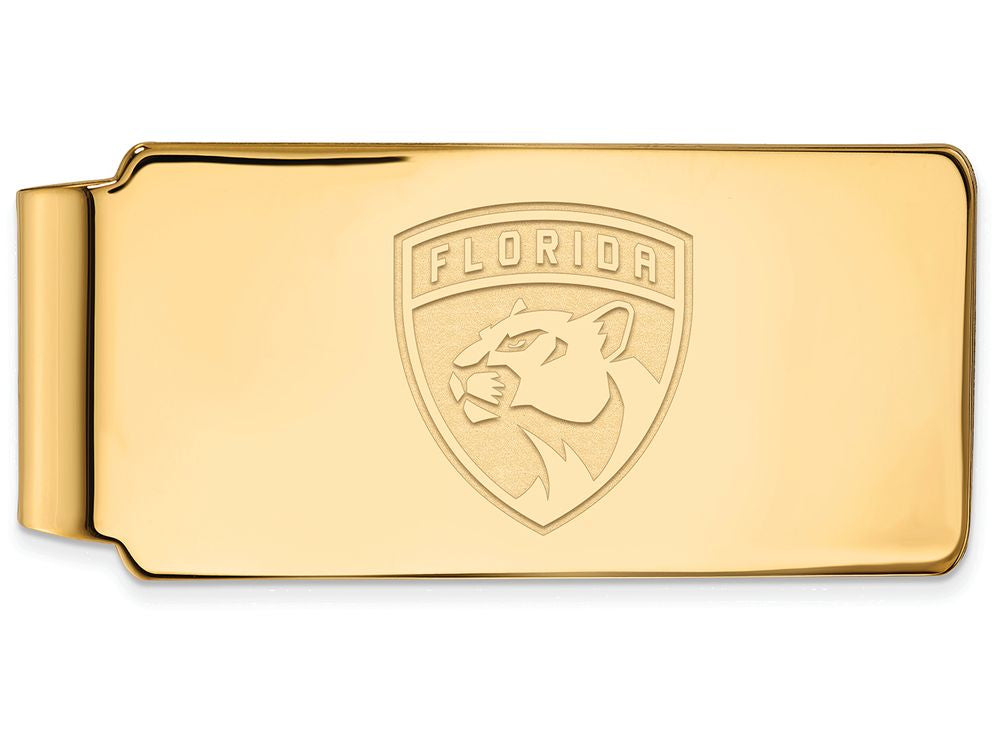 14k Yellow Gold Nhl Logoart Florida Panthers Money Clip