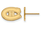 14k Yellow Gold Nhl Logoart Montreal Canadiens Extra Small Post Earrings
