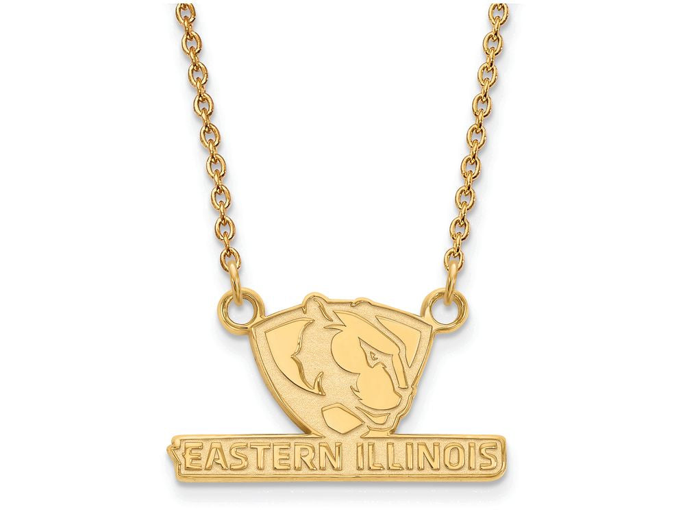 14k Yellow Gold Logoart Eastern Illinois University Small Pendant Necklace