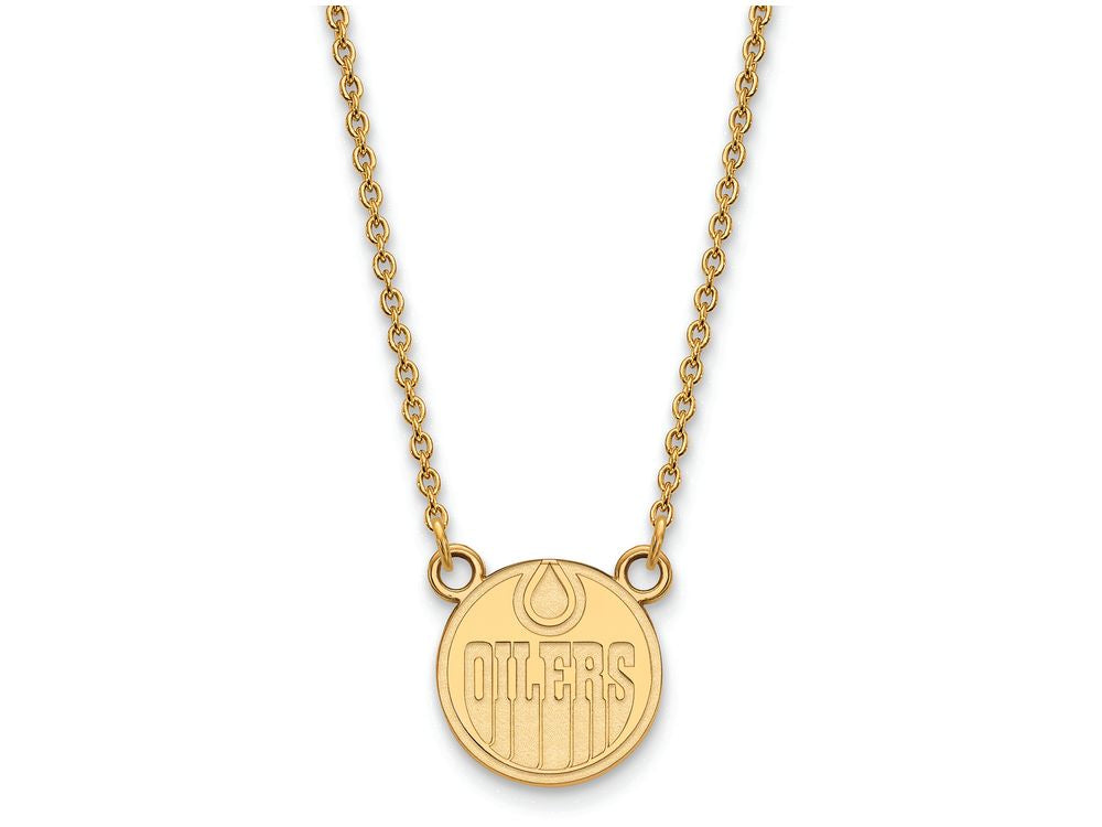 14k Yellow Gold Nhl Logoart Edmonton Oilers Small Pendant Necklace