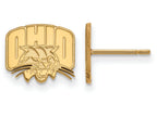 14k Yellow Gold Logoart Ohio University Extra Small Post Earrings