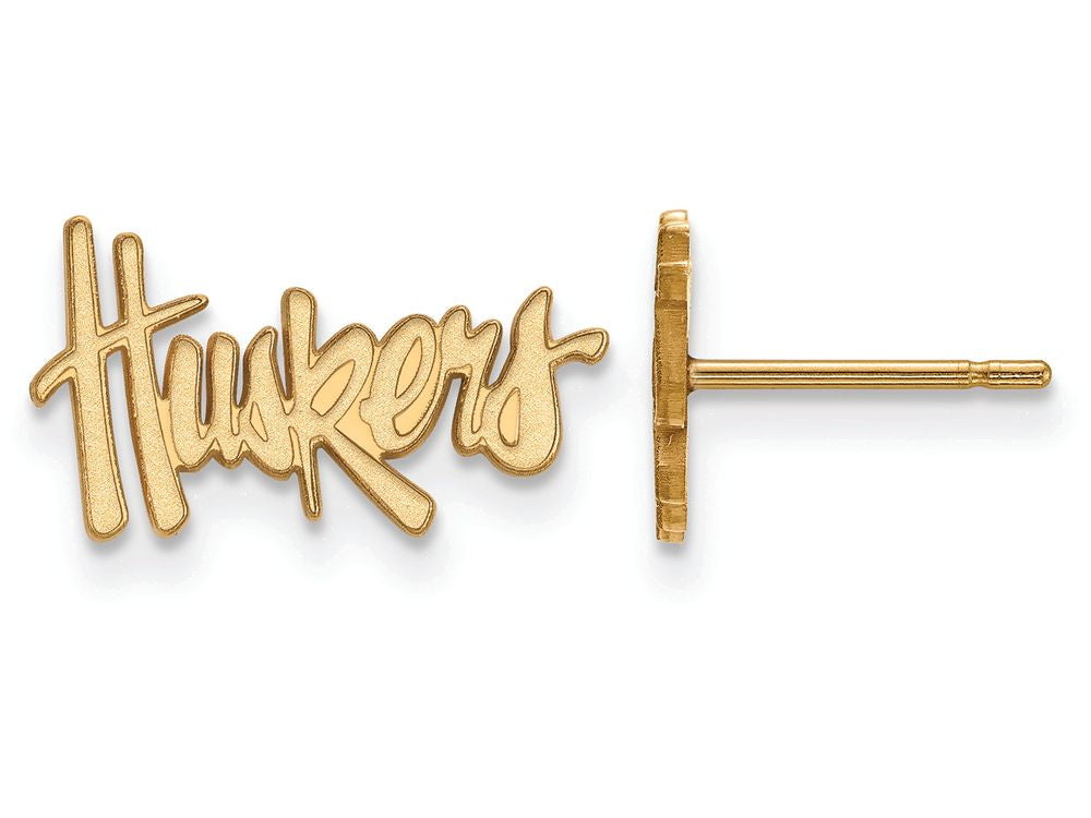 14k Yellow Gold Logoart University Of Nebraska Extra Small Post Earrings