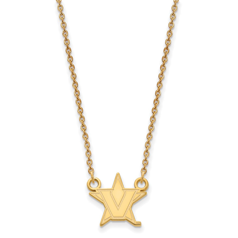 14k Yellow Gold Logoart Vanderbilt University Small Pendant Necklace