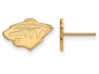 14k Yellow Gold Nhl Logoart Minnesota Wild Extra Small Post Earrings