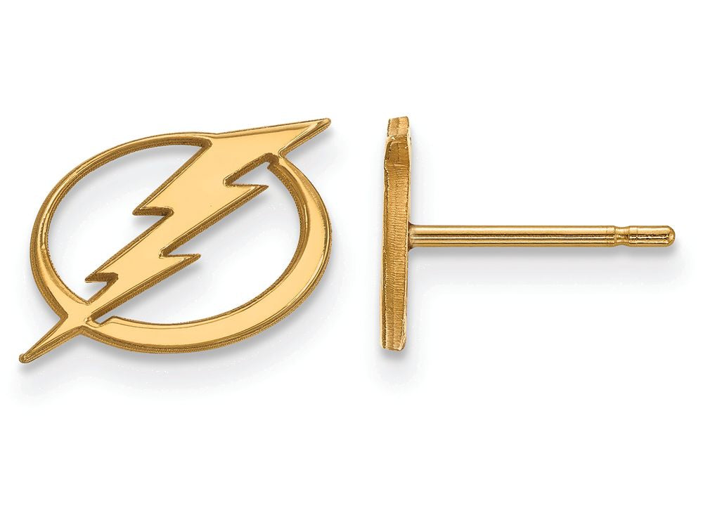 14k Yellow Gold Nhl Logoart Tampa Bay Lightning Extra Small Post Earrings