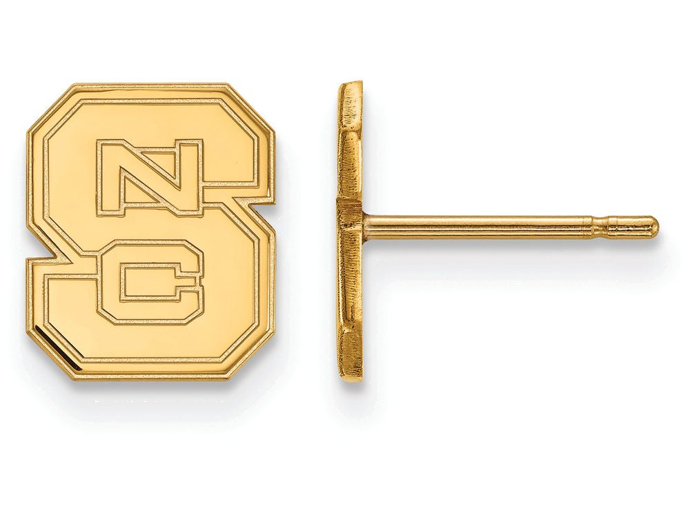 14k Yellow Gold Logoart North Carolina State University Extra Small Post Earrings