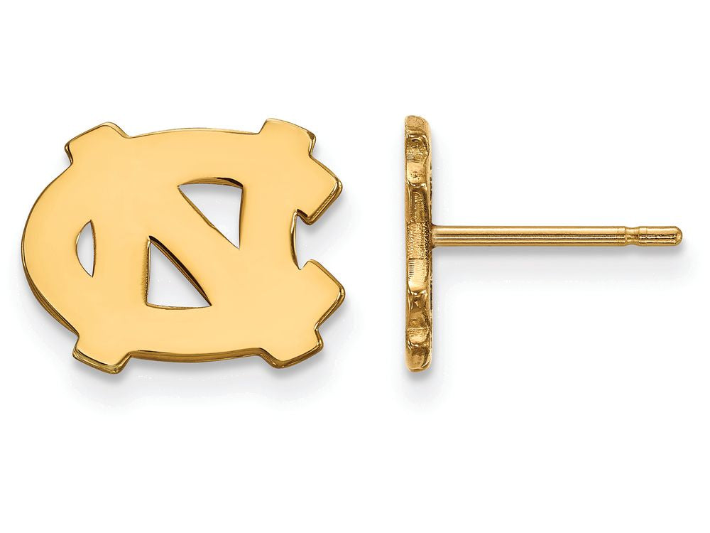 14k Yellow Gold Logoart University Of North Carolina Extra Small Post Earrings