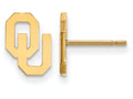 14k Yellow Gold Logoart University Of Oklahoma Extra Small Post Earrings