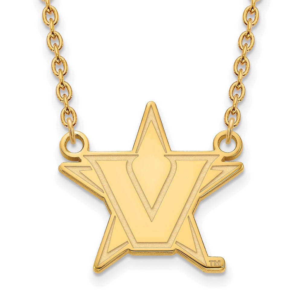 14k Yellow Gold Logoart Vanderbilt University Large Pendant Necklace