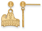 14k Yellow Gold Logoart Baylor University Earrings Dangle Ball