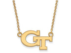 14k Yellow Gold Logoart Georgia Institute Of Technology Small Pendant Necklace