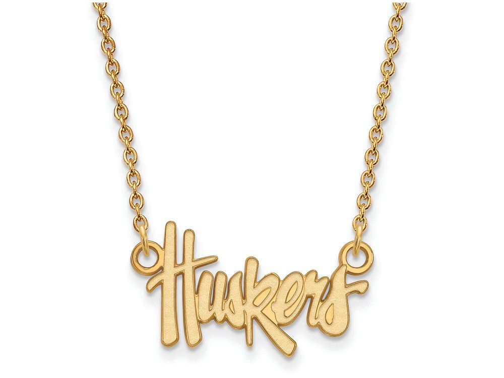 14k Yellow Gold Logoart University Of Nebraska Small Pendant Necklace