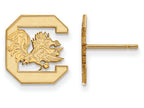 14k Yellow Gold Logoart University Of South Carolina Small Post Earrings