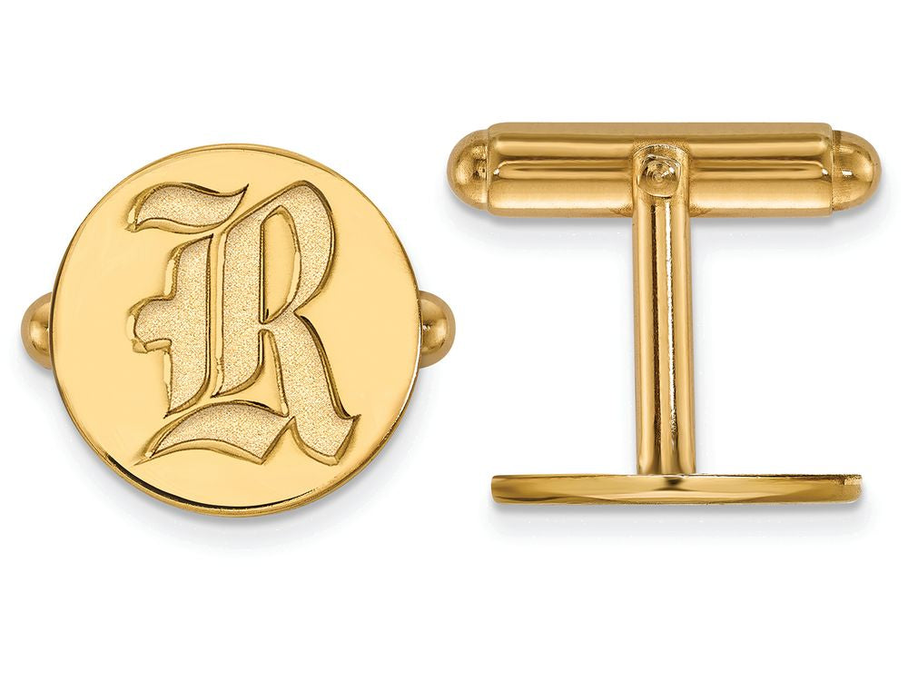 14k Yellow Gold Logoart Rice University Cuff Links
