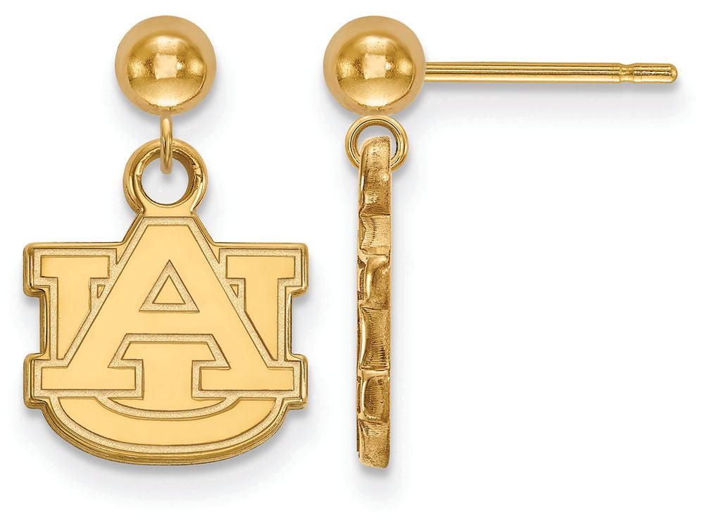 14k Yellow Gold Logoart Auburn University Earrings Dangle Ball