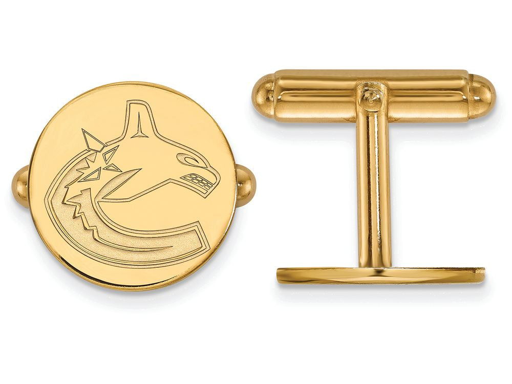 14k Yellow Gold Nhl Logoart Vancouver Canucks Cuff Links