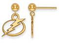 14k Yellow Gold Nhl Logoart Tampa Bay Lightning Earrings Dangle Ball