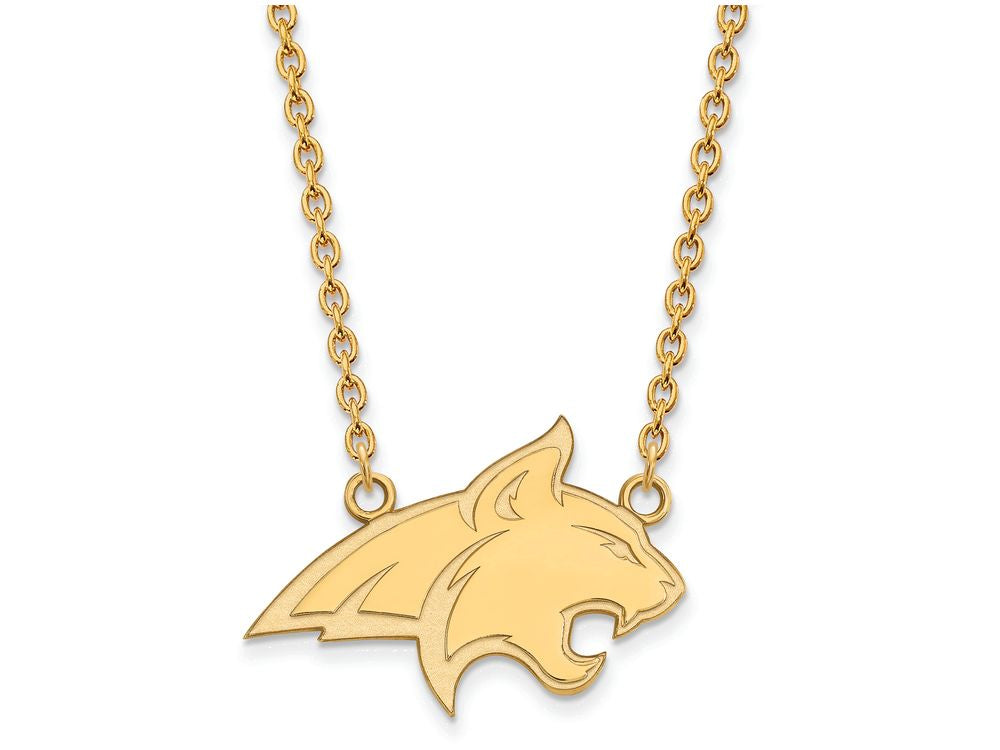 14k Yellow Gold Logoart Montana State University Large Pendant Necklace