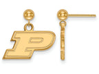 14k Yellow Gold Logoart Purdue Earrings Dangle Ball
