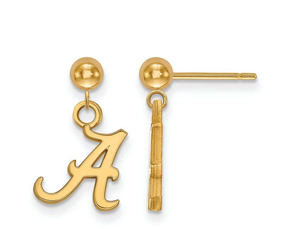 14k Yellow Gold Logoart University Of Alabama Earrings Dangle Ball