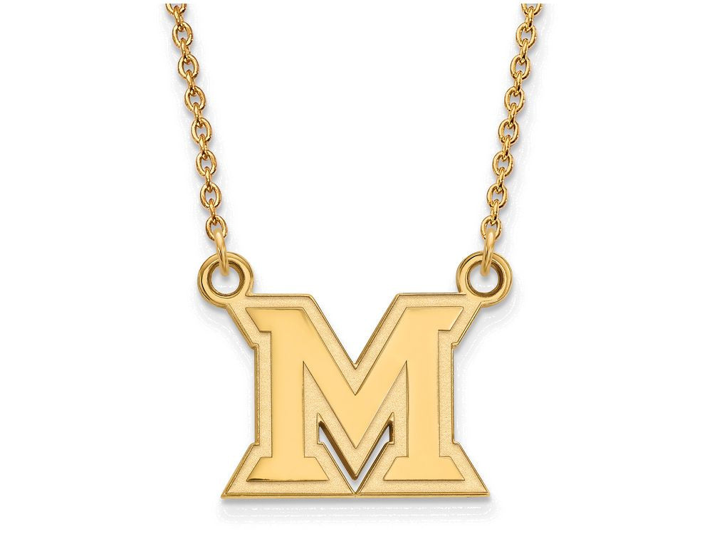 14k Yellow Gold Logoart Miami University Small Pendant Necklace