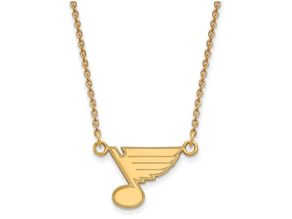 14k Yellow Gold Nhl Logoart St. Louis Blues Small Pendant Necklace