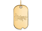 14k Yellow Gold Logoart University Of Nebraska Small Dog Tag Pendant Necklace