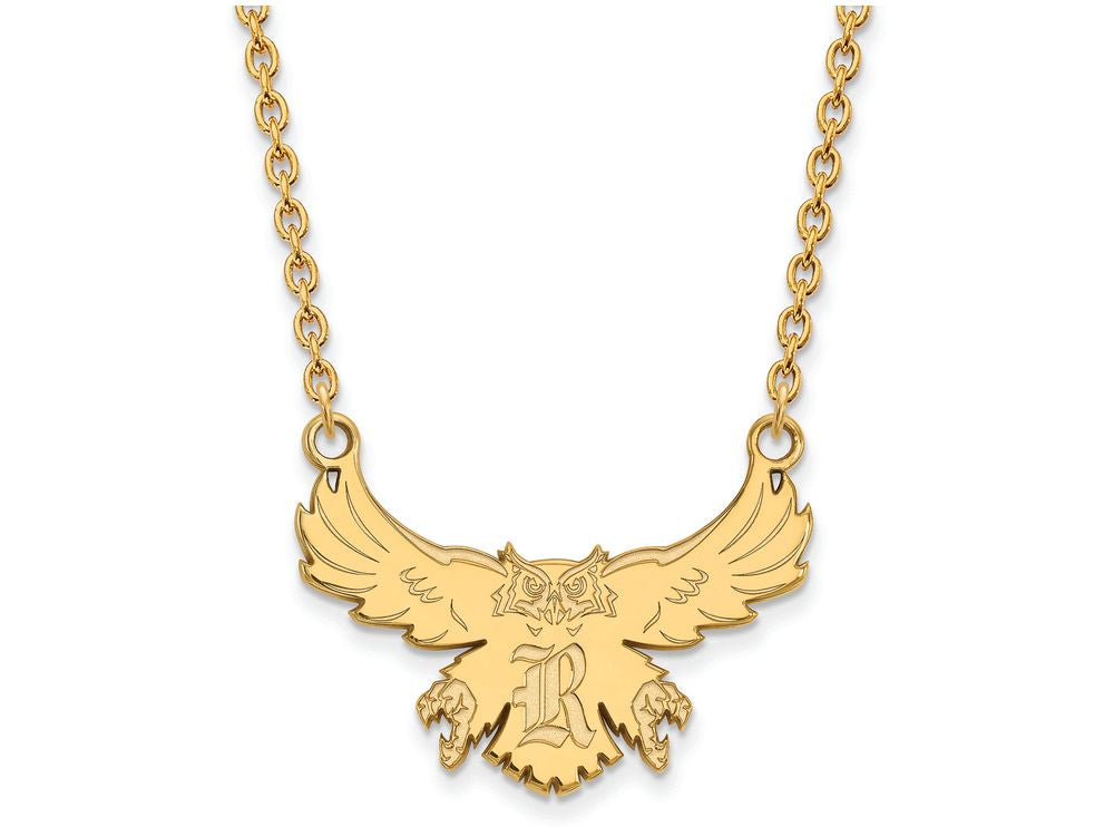 14k Yellow Gold Logoart Rice University Large Pendant Necklace