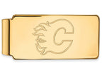 14k Yellow Gold Nhl Logoart Calgary Flames Money Clip