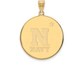 14k Yellow Gold Logoart Navy Extra Large  Disc Pendant