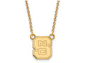 14k Yellow Gold Logoart North Carolina State University Small Pendant Necklace