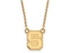 14k Yellow Gold Logoart North Carolina State University Small Pendant Necklace