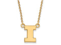 14k Yellow Gold Logoart University Of Illinois Small Pendant Necklace