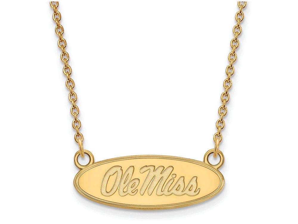 14k Yellow Gold Logoart University Of Mississippi Small Pendant Necklace
