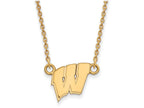 14k Yellow Gold Logoart University Of Wisconsin Small Pendant Necklace