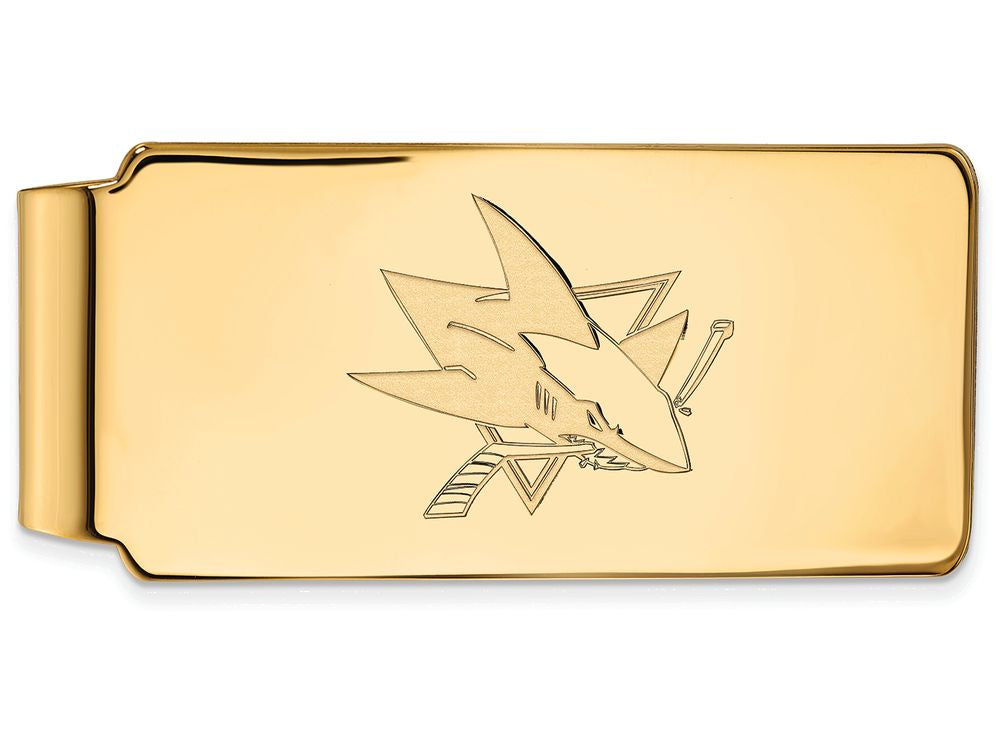 14k Yellow Gold Nhl Logoart San Jose Sharks Money Clip