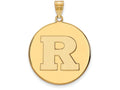 14k Yellow Gold Logoart Rutgers Extra Large  Disc Pendant