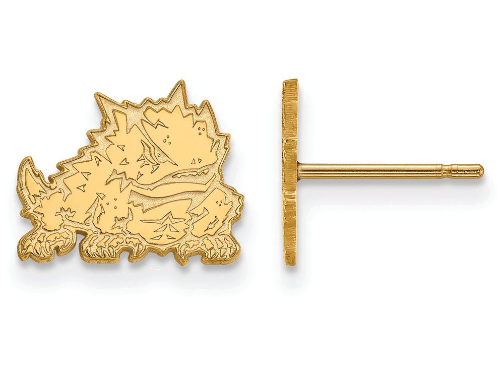 14k Yellow Gold Logoart Texas Christian University Extra Small Post Earrings