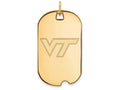14k Yellow Gold Logoart Virginia Tech Large Dog Tag Pendant Necklace