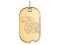 14k Yellow Gold Logoart University Of Kansas Small Dog Tag Pendant Necklace