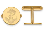 14k Yellow Gold Logoart Navy Cuff Link