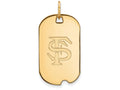 14k Yellow Gold Logoart Florida State University Small Dog Tag Pendant Necklace