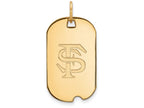 14k Yellow Gold Logoart Florida State University Small Dog Tag Pendant Necklace