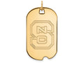 14k Yellow Gold Logoart North Carolina State University Large Dog Tag Pendant Necklace