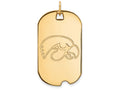 14k Yellow Gold Logoart University Of Iowa Large Dog Tag Pendant Necklace