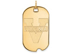 14k Yellow Gold Logoart University Of Virginia Large Dog Tag Pendant Necklace