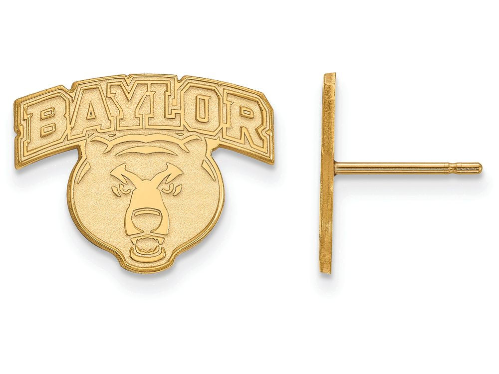 14k Yellow Gold Logoart Baylor University Small Post Earrings