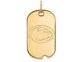 14k Yellow Gold Logoart Penn State University Small Dog Tag Pendant Necklace