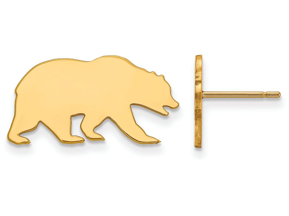 14k Yellow Gold Logoart University Of California Berkeley Small Post Earrings