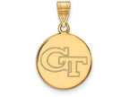 14k Yellow Gold Logoart Georgia Institute Of Technology Medium Disc Pendant